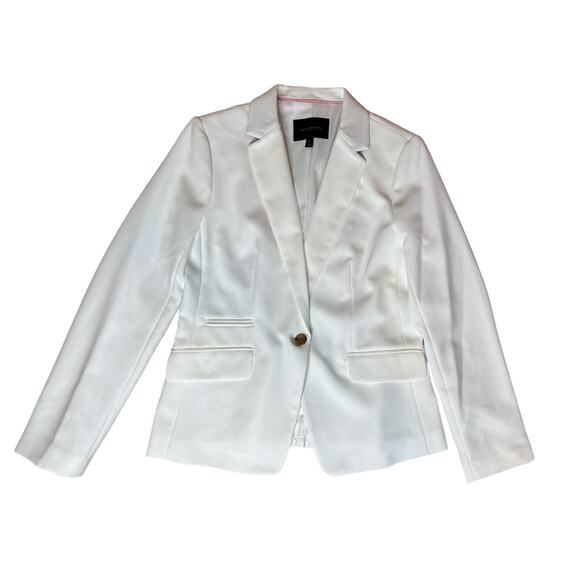 Banana Republic Tailored White Blazer Bi-Stretch Jacket 8 Vanilla Girl Preppy - Picture 1 of 10